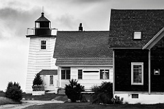 Wings Neck Lighthouse on Cape Cod in Massachusetts - BW
